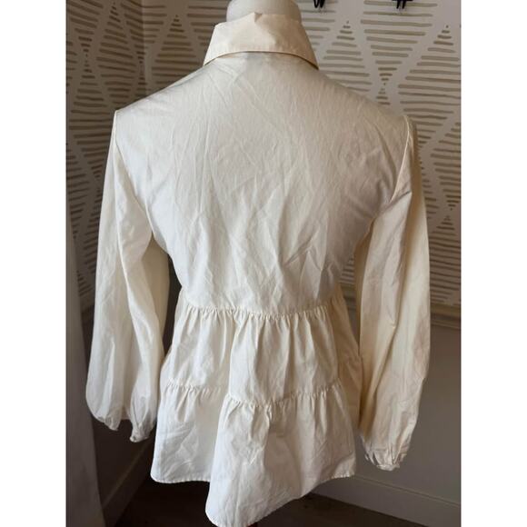 Kate Spade Women’s Size 4 Small Taffeta Cosmo Cream Top Blouse - Picture 6 of 9